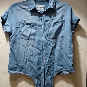 Lola River Blue Denim Button-Up Shirt